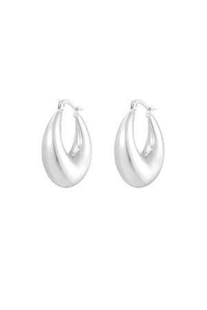 Earring small thick half moon - silver h5 