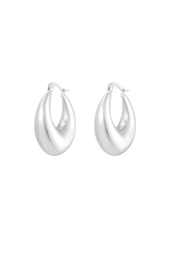 Earring small thick half moon - silver 