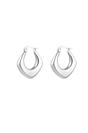 Earrings asymmetrical half moon small - silver h5 