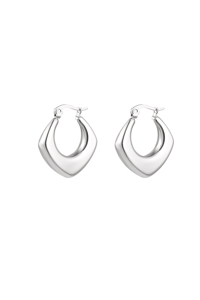 Earrings asymmetrical half moon small - silver 