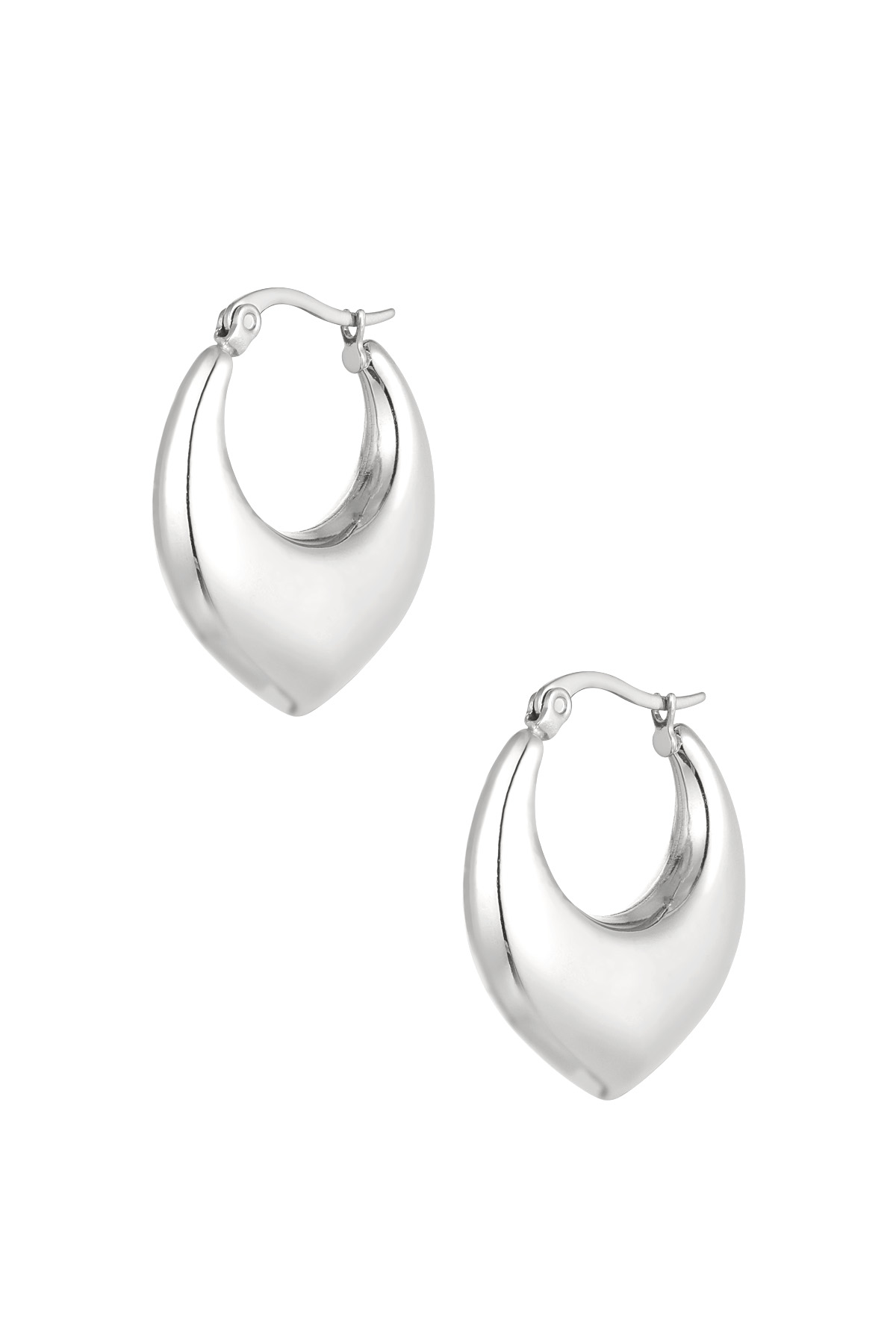 Earrings aesthetic with point - silver h5 