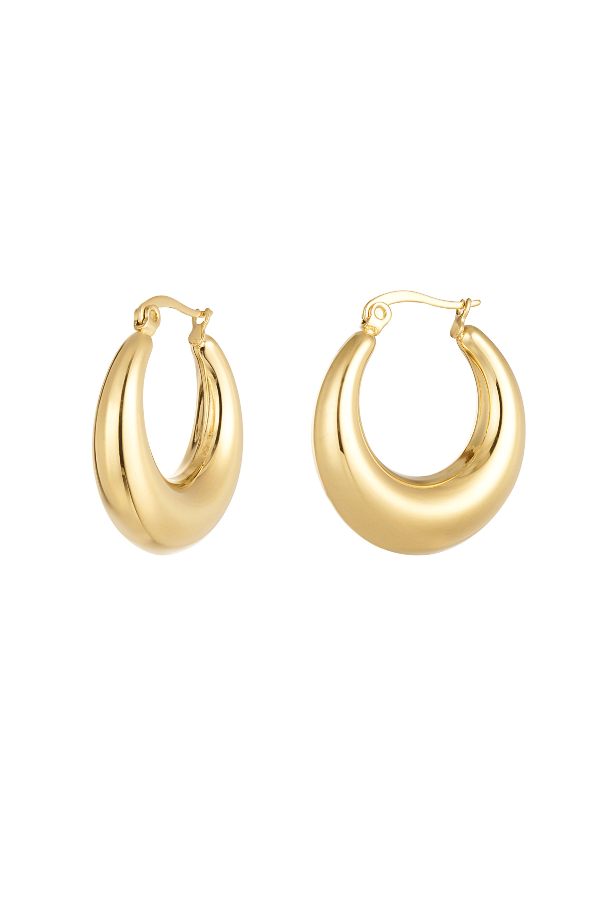 Oorbellen classy rond - Goud kleur 2