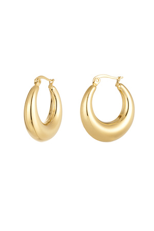 Earrings classy round - gold h5 