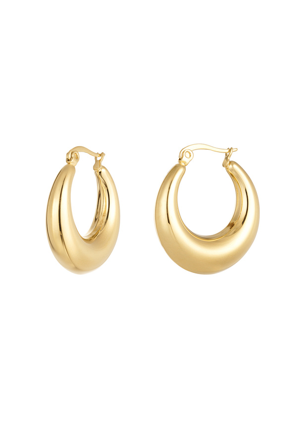 Earrings classy round - gold