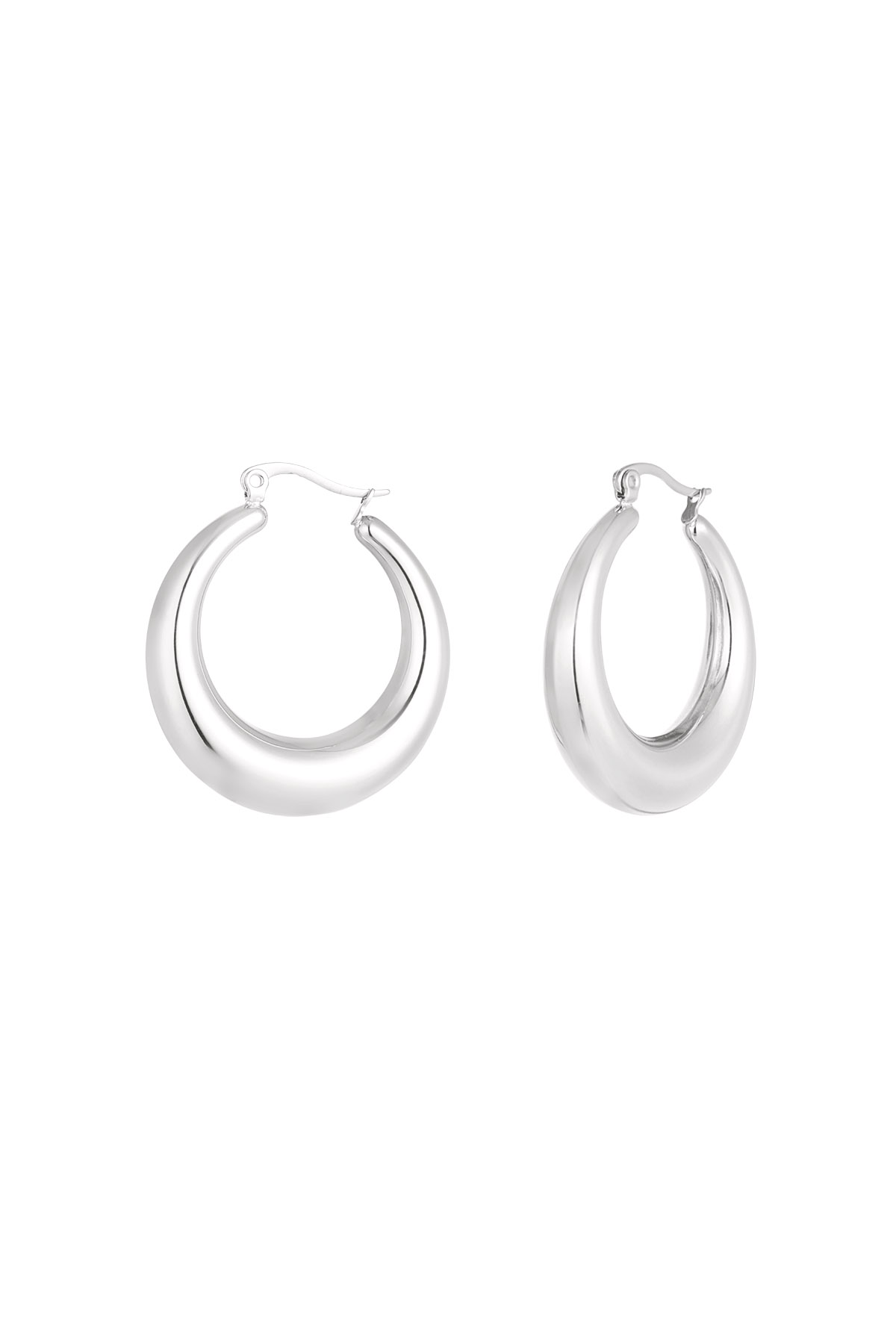 Cute round earrings - silver h5 