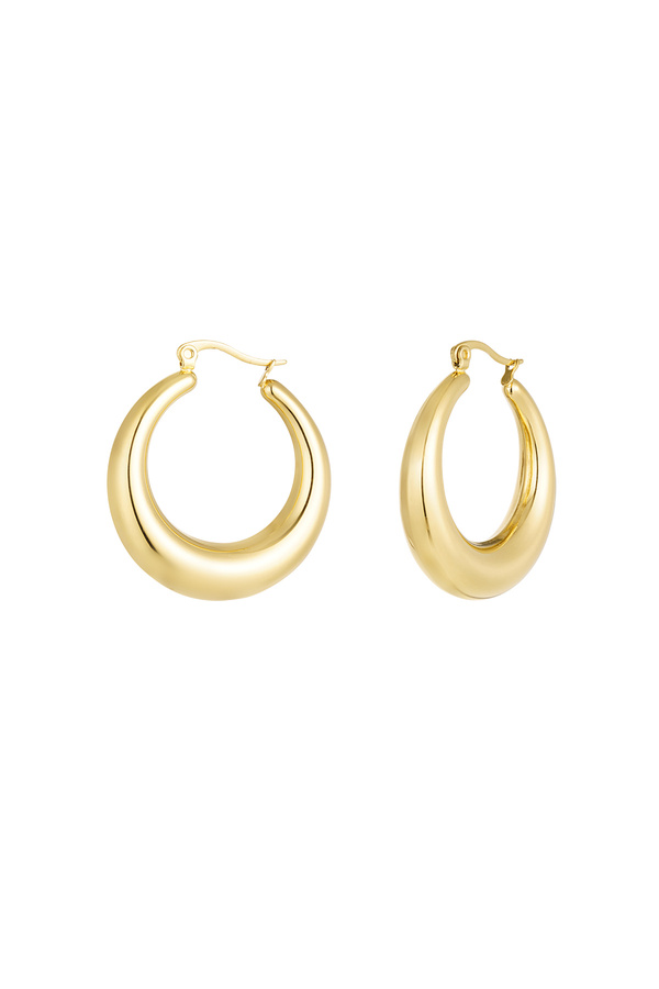 Earrings cute round - gold