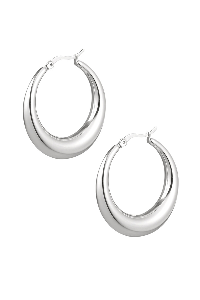 Basic half moon earrings - silver 