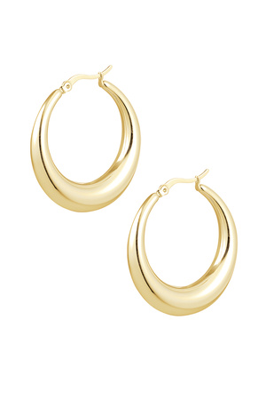 Basic half moon earrings - gold h5 
