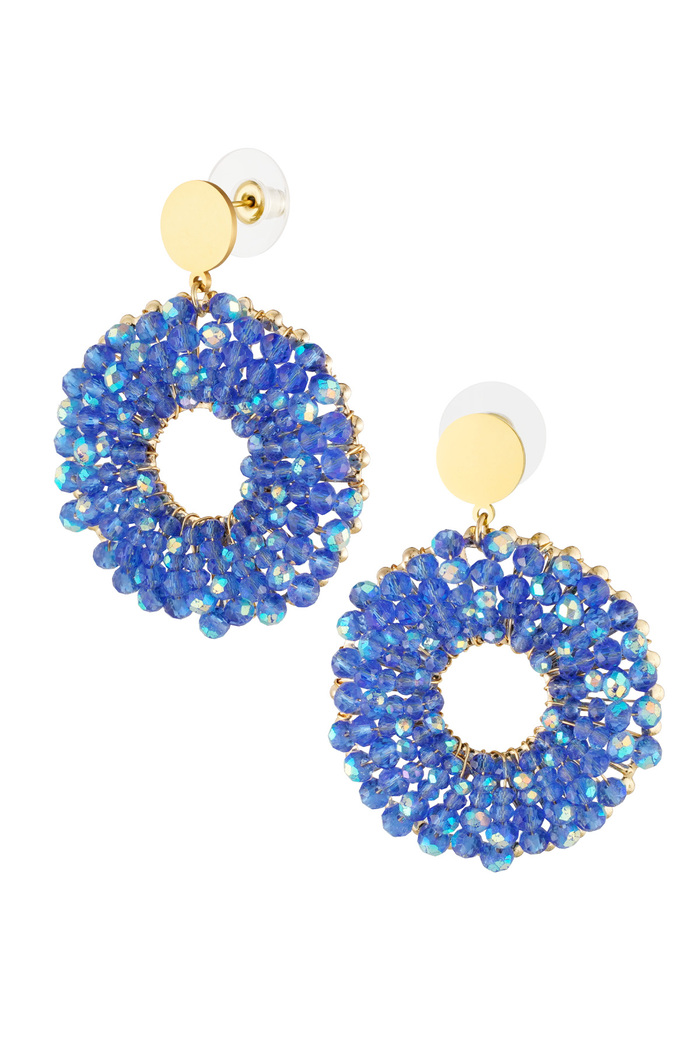 Earrings beaded party donut - blue 
