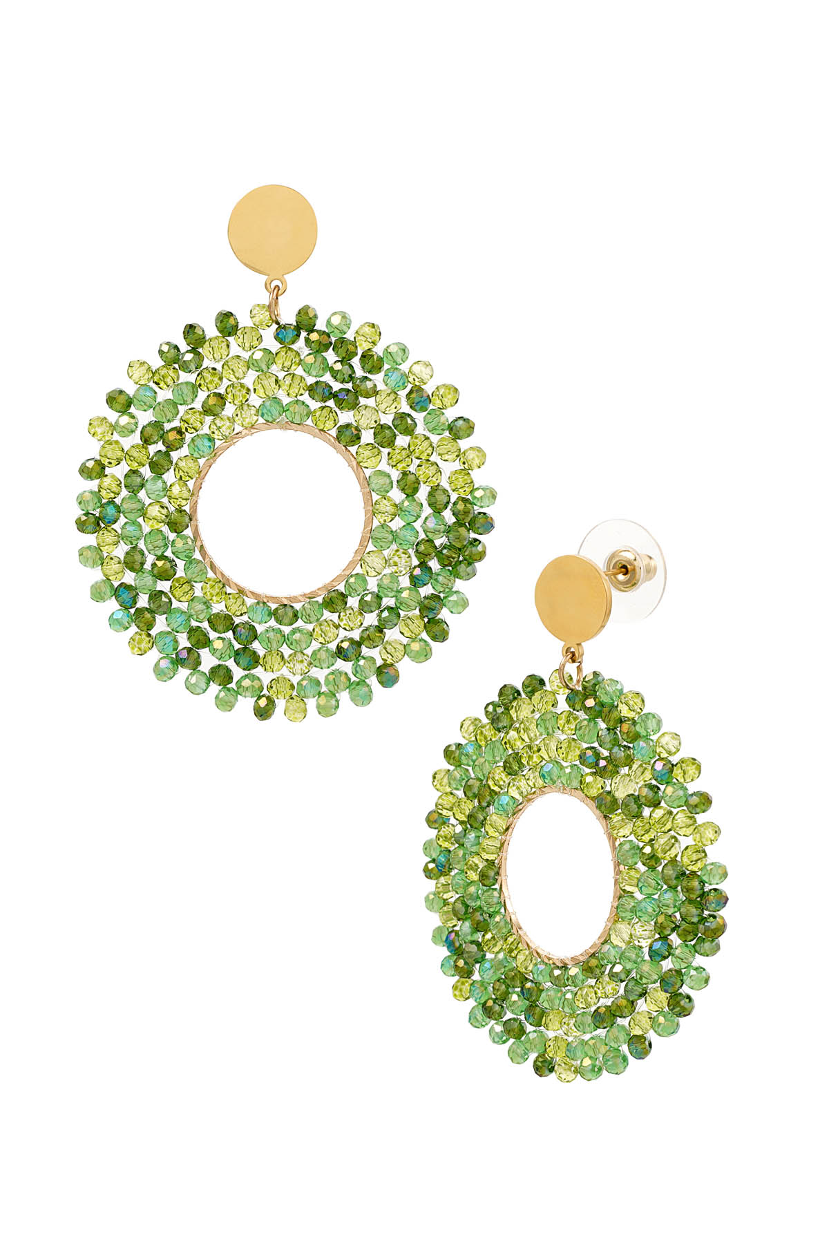 Earrings big beads party - light green h5 