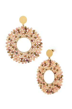Boucles d'oreilles grosses perles party - rose pastel h5 