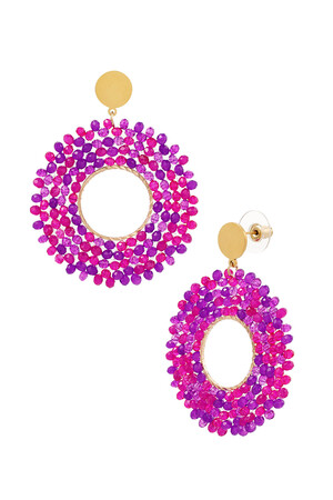 Earrings big beads party - fuchsia h5 