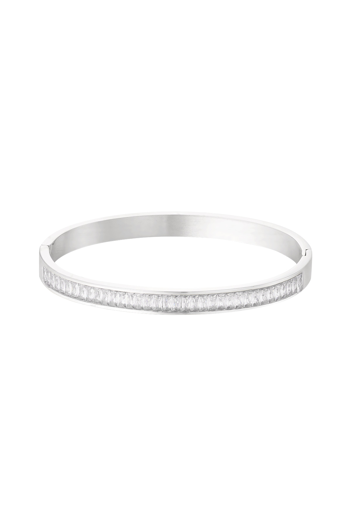 Slave bracelet stones - silver/white