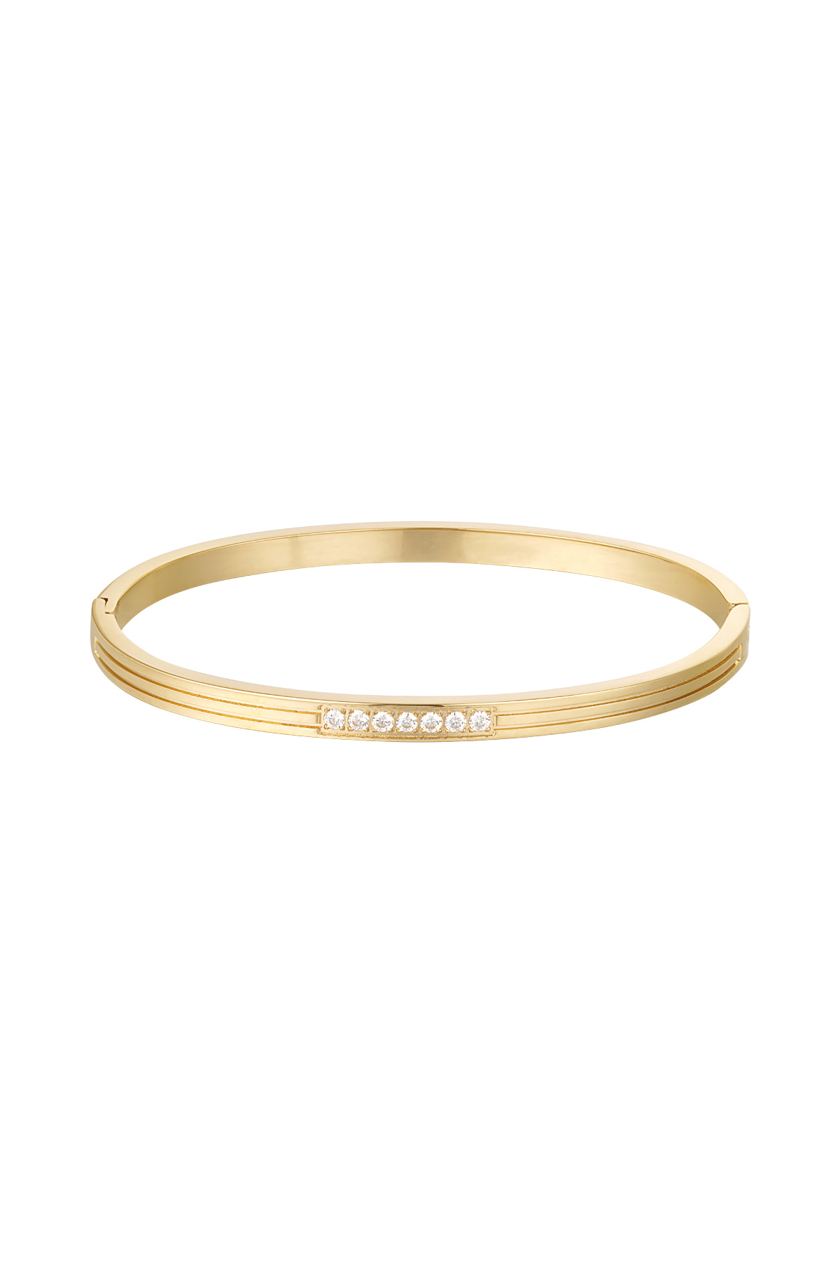 Bracelet esclave pierres au milieu - or