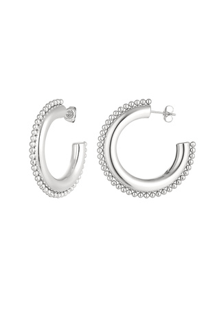 Earrings round with dots medium - silver h5 