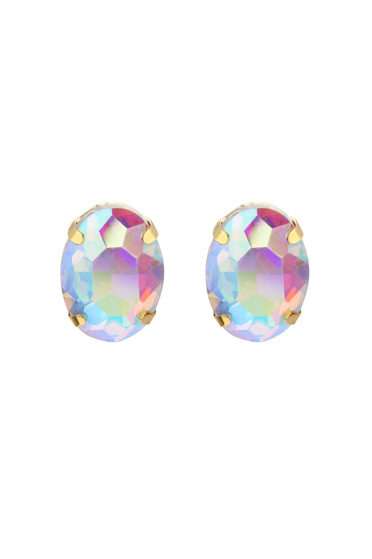 Ear studs stone oval - white h5 