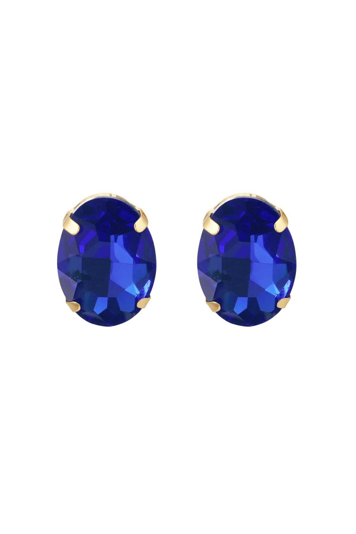 Ear studs stone oval - blue h5 