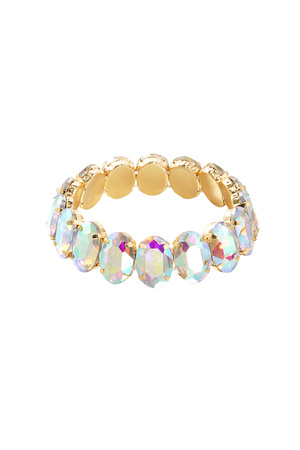 Bracelet large glass beads - white h5 