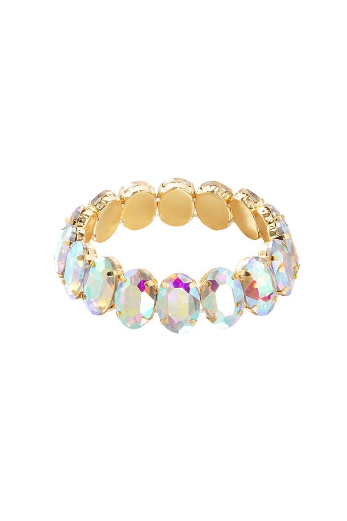 Bracelet large glass beads - white 