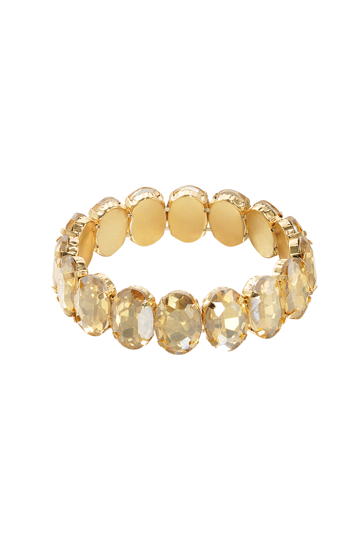 Bracelet grosses perles de verre - beige