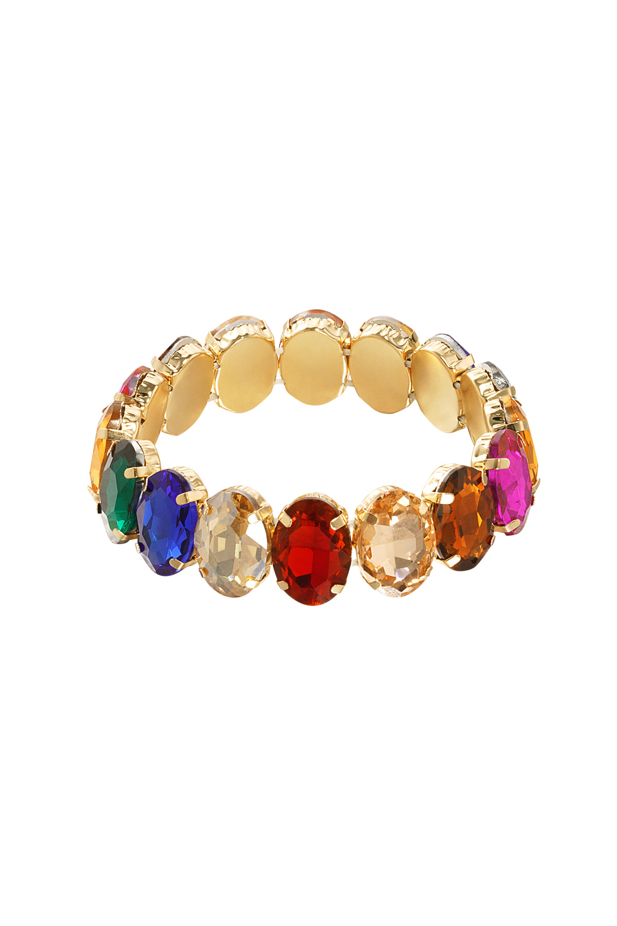 Bracelet large glass beads - multi h5 