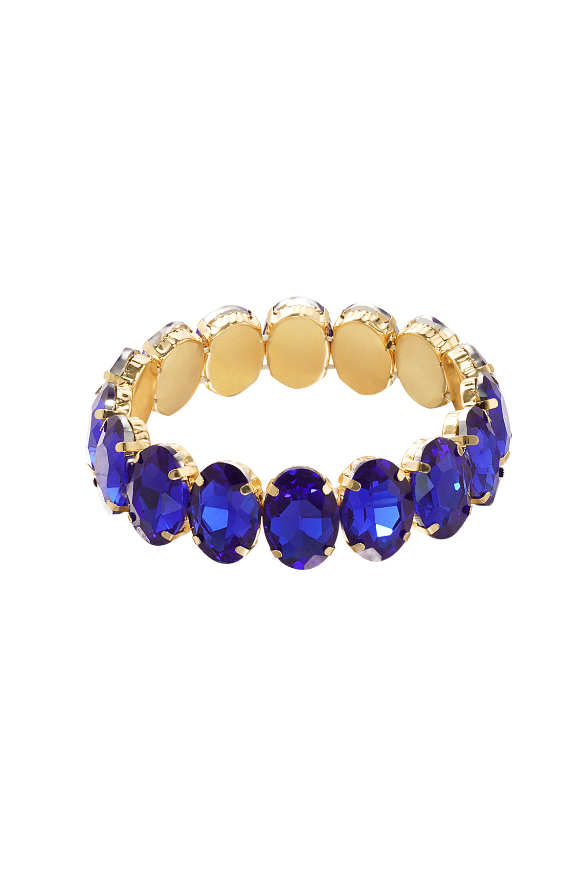 Bracciale grandi perle di vetro - blu h5 