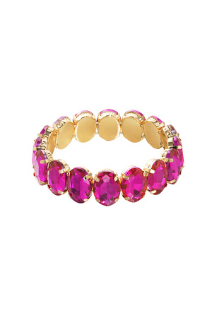 Bracelet grosses perles de verre - rose h5 