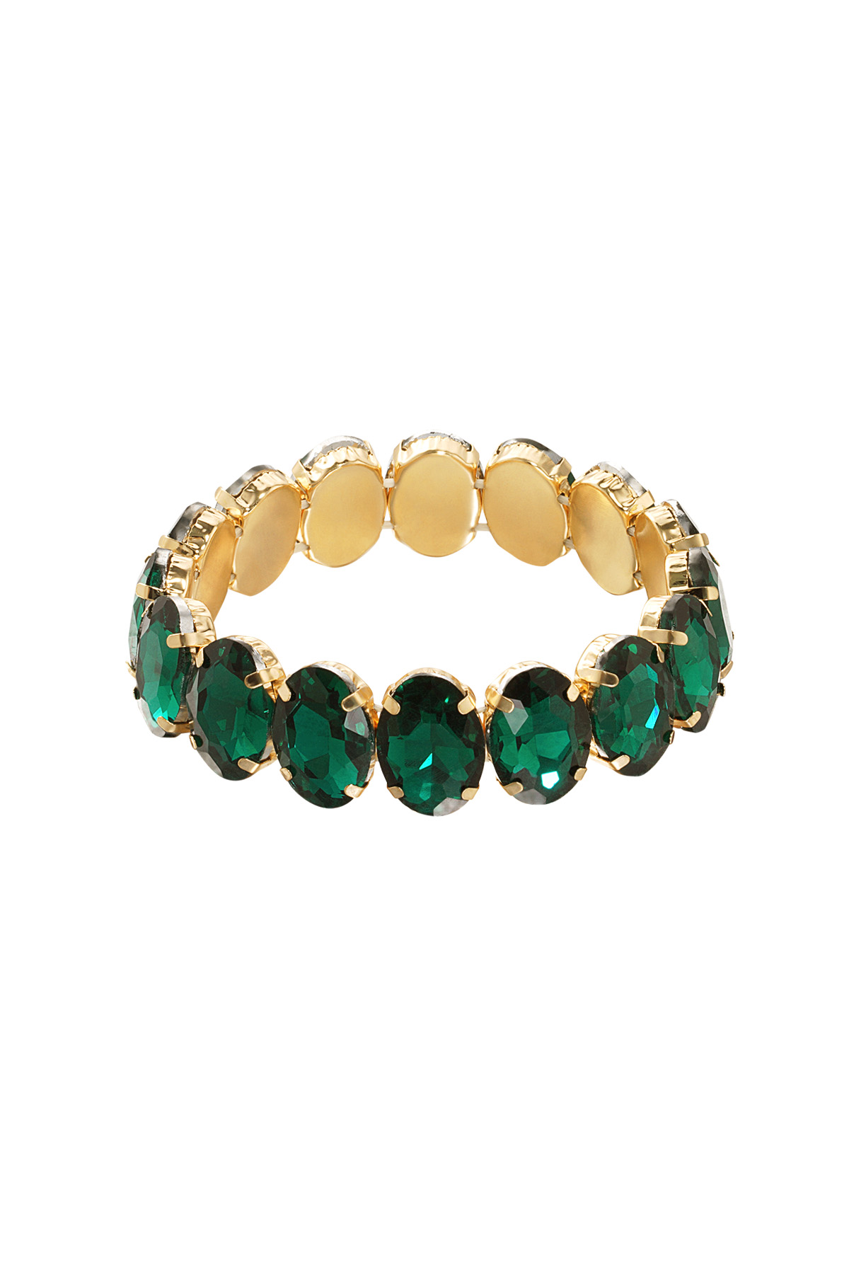 Bracelet large glass beads - green h5 