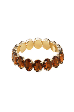 Bracelet large glass beads - brown h5 