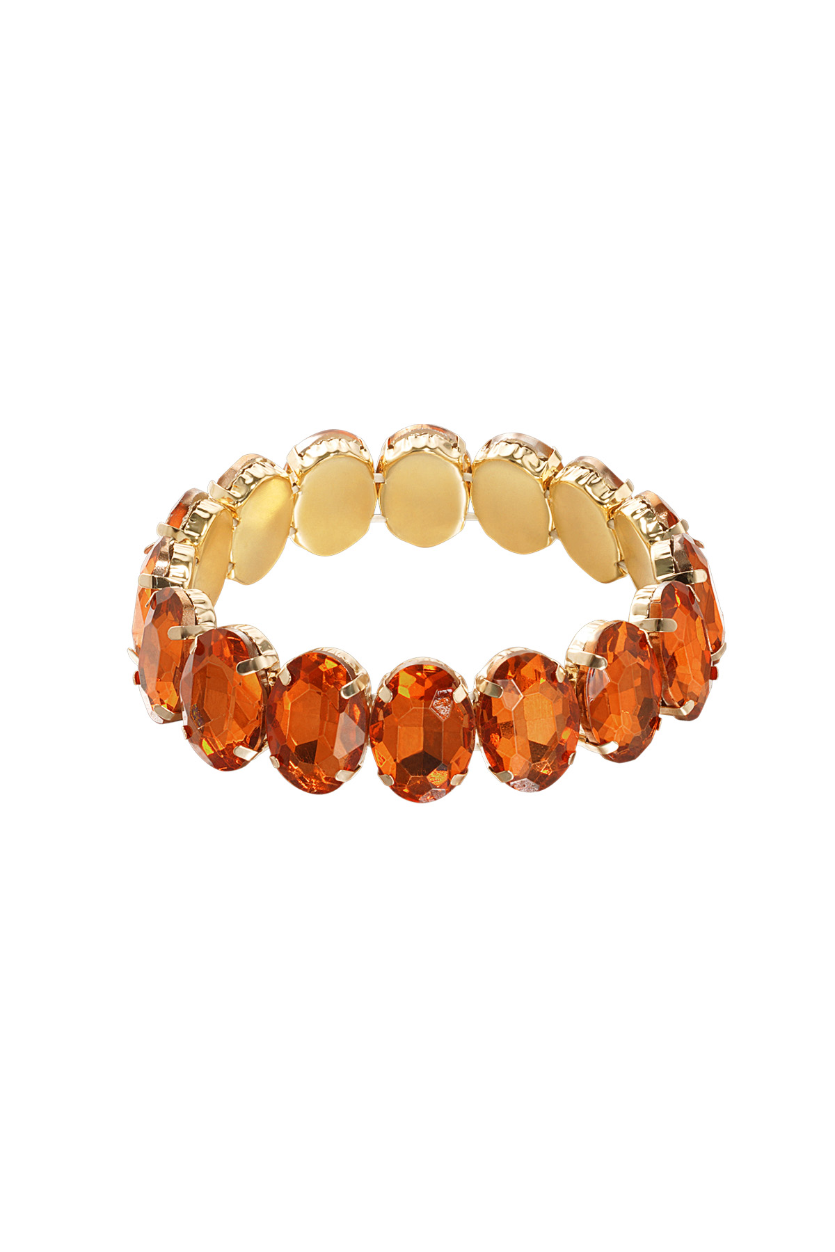 Bracelet large glass beads - orange