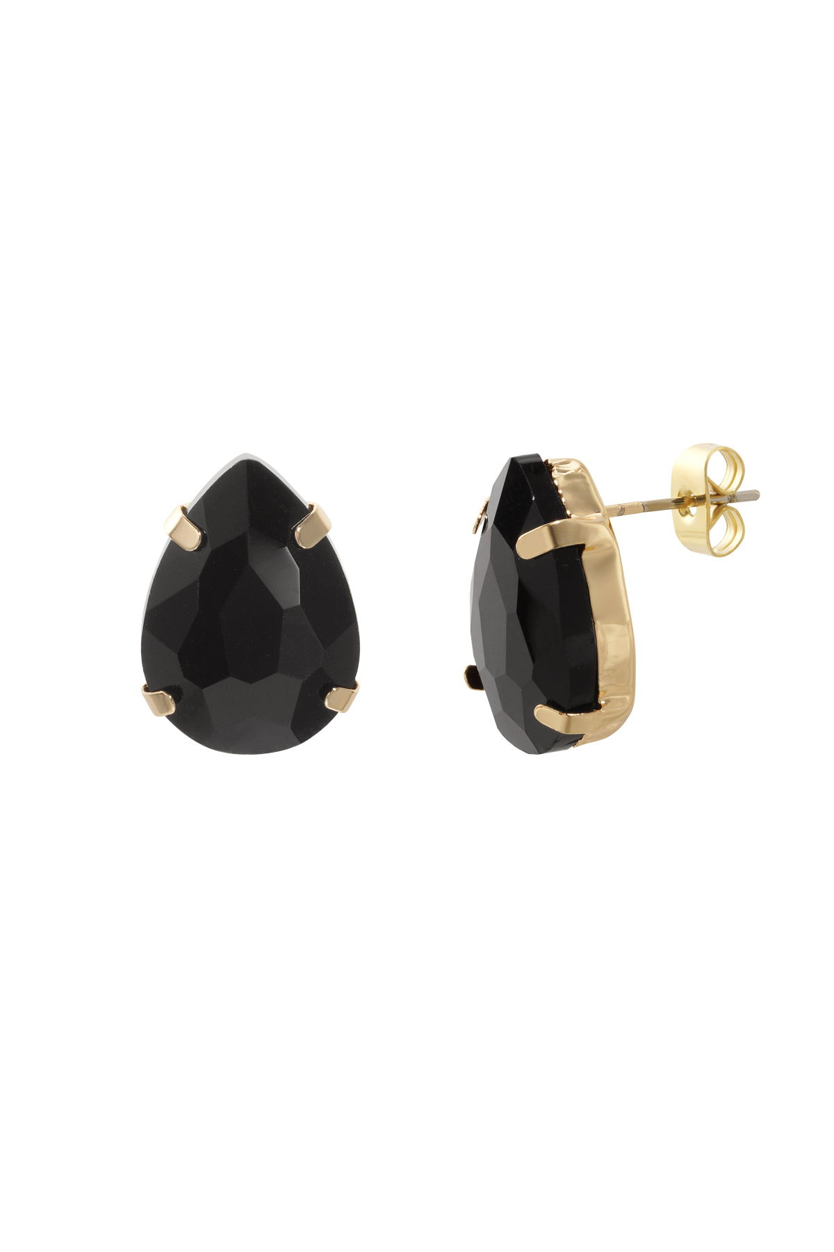 Ear studs stone - black