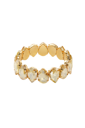 Bracelet glass beads - beige h5 