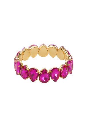 Bracelet perles de verre - rose h5 