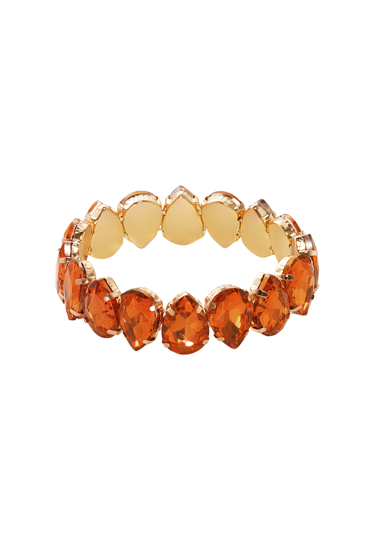 Bracciale in perle di vetro - arancione h5 