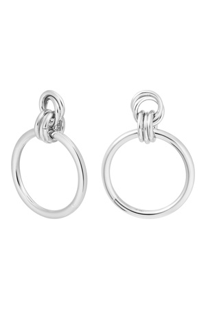 Earrings connected circles plain - silver h5 