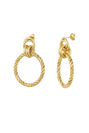 Ohrringe mit verbundenen Kreisen - Gold h5 