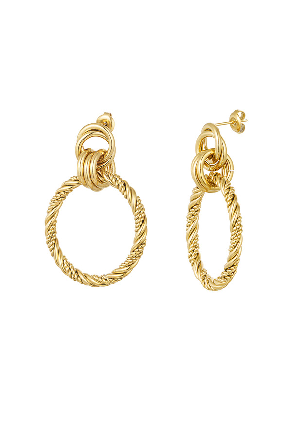 Ohrringe mit verbundenen Kreisen - Gold