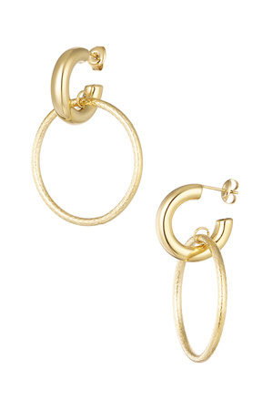 Earrings link with circle - gold h5 