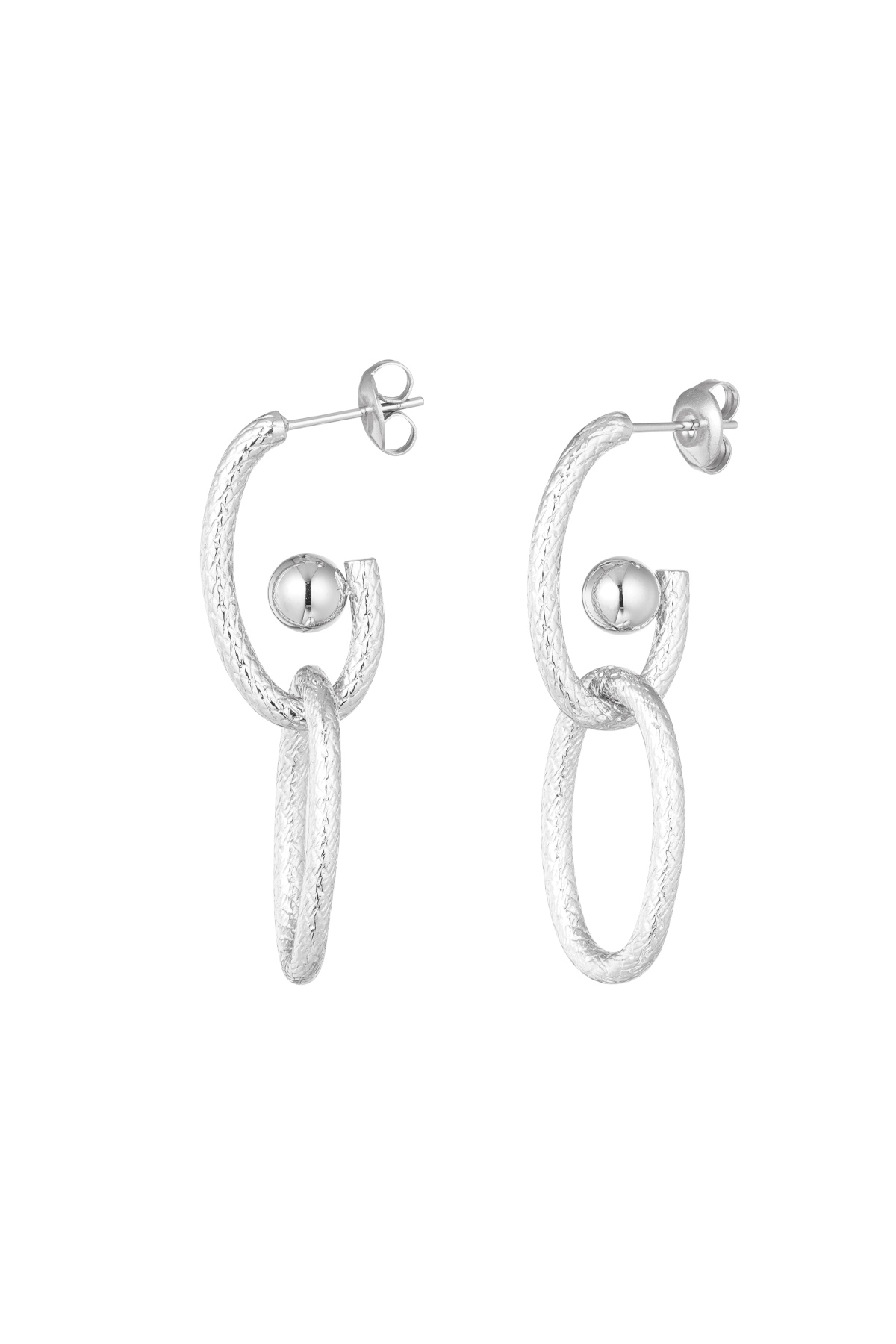 Aesthetic link earrings - silver