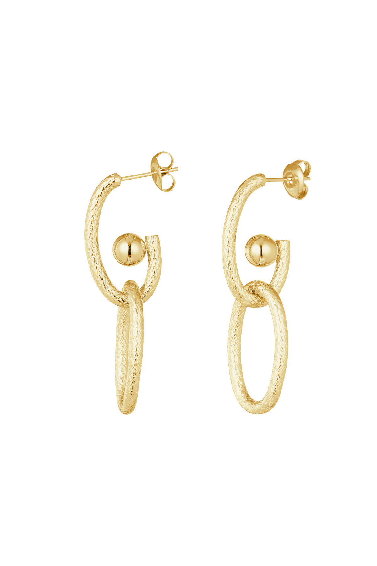 Aesthetic link earrings - gold h5 