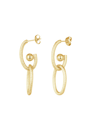 Aesthetic link earrings - gold h5 