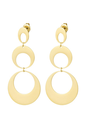Earrings statement circles - gold h5 