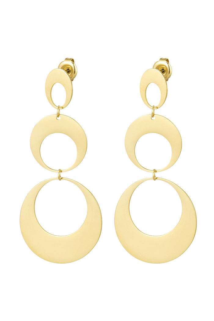 Earrings statement circles - gold 