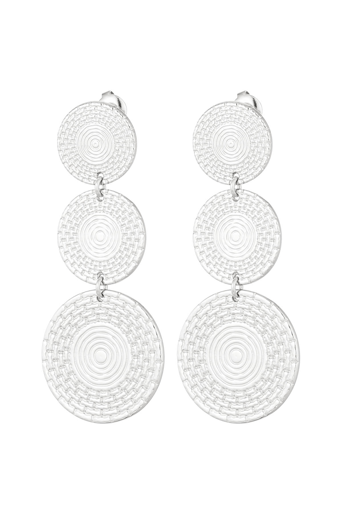 Earrings statement coins - silver 