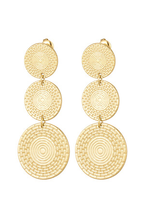 Earrings statement coins - gold h5 