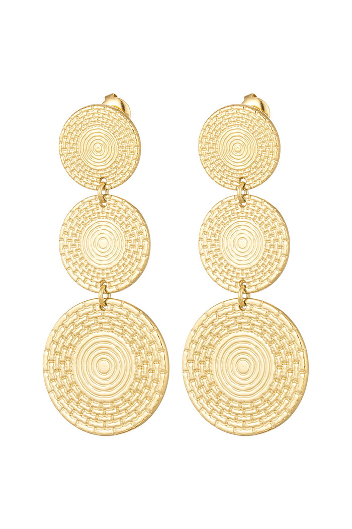 Earrings statement coins - gold 