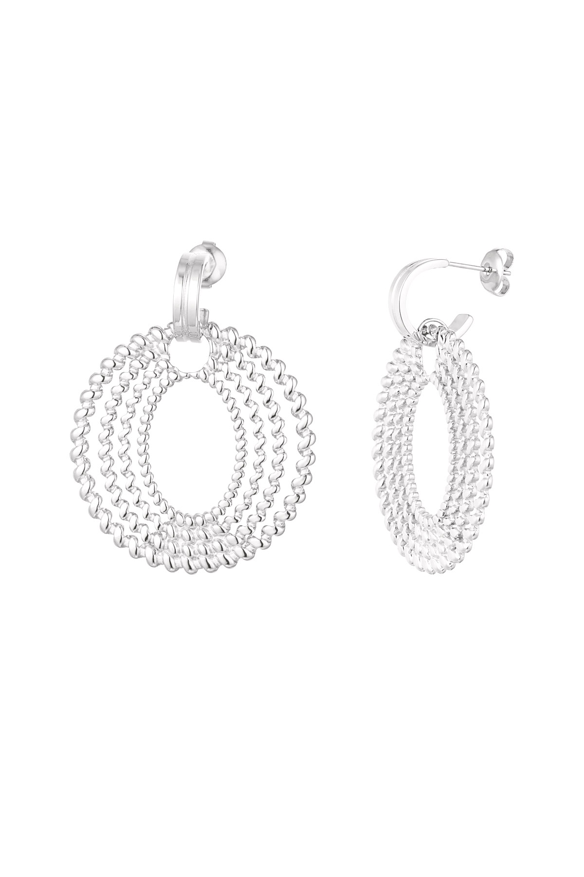 Curled earrings - silver h5 