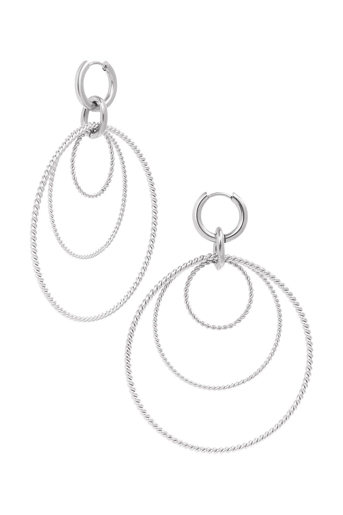 Earrings different rounds - Silver Color color 2