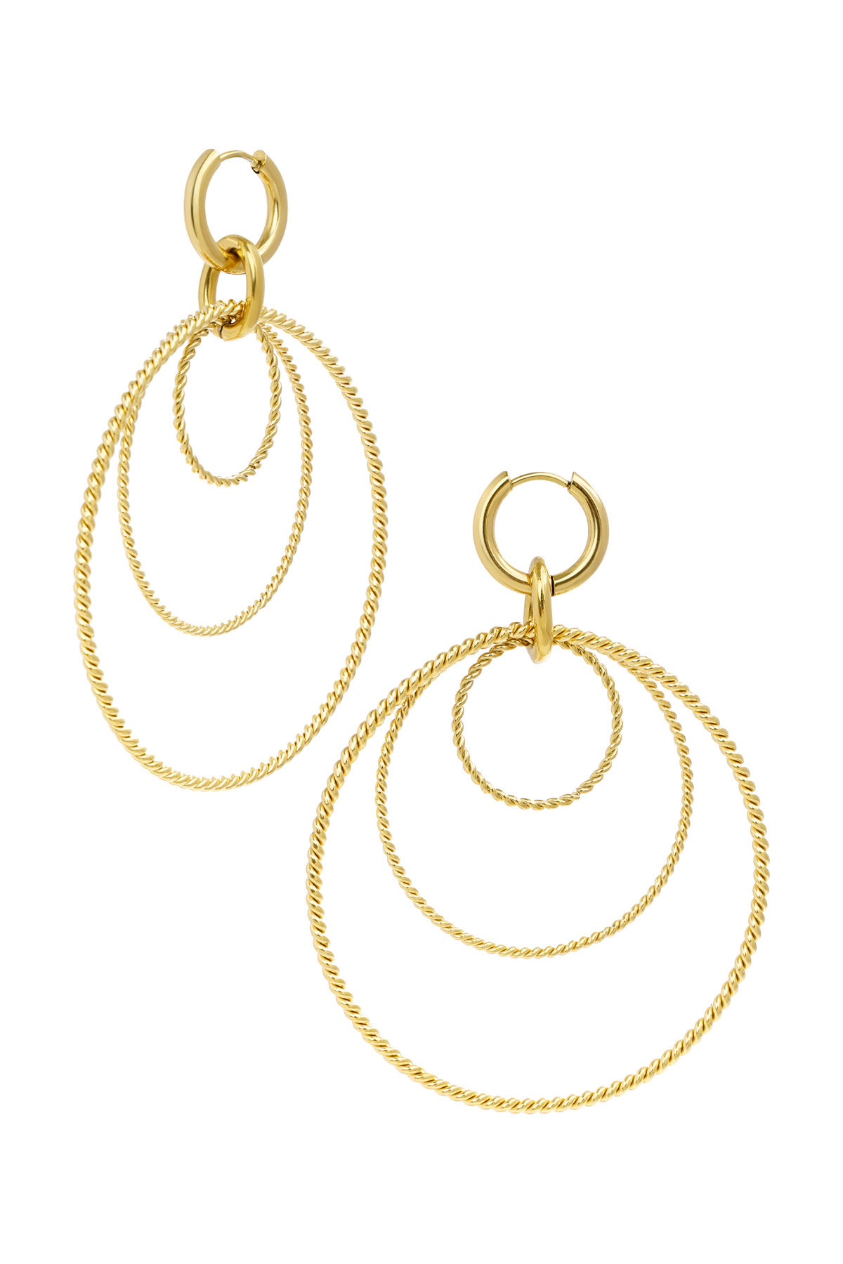 Earrings different rounds - gold