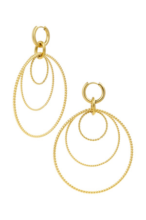 Earrings different rounds - gold h5 